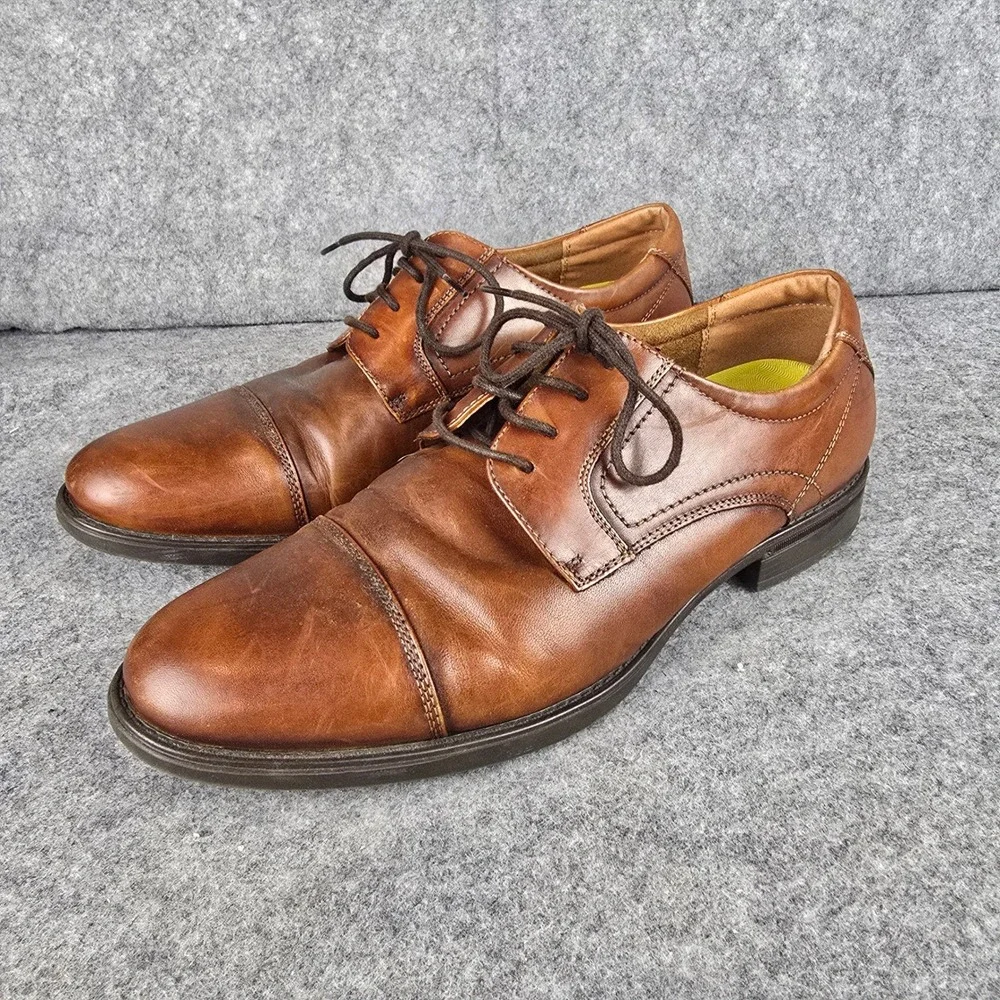 Florsheim Oxford Mens Brown Cap Toe Comfortech Ortholite Dress Shoes